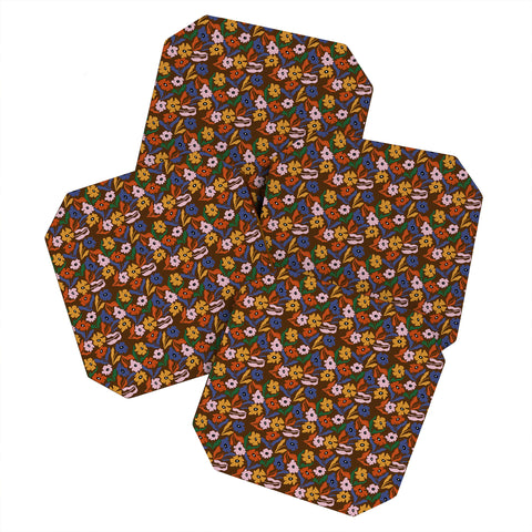 Miho Abstract floral pattern Coaster Set