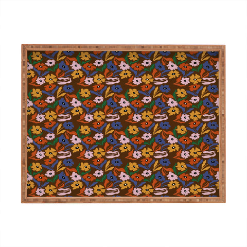 Miho Abstract floral pattern Rectangular Tray