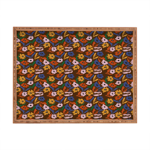 Miho Abstract floral pattern Rectangular Tray