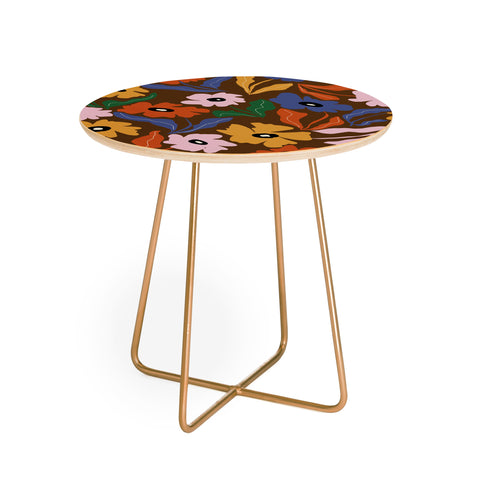 Miho Abstract floral pattern Round Side Table