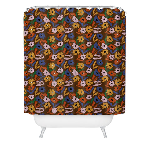 Miho Abstract floral pattern Shower Curtain