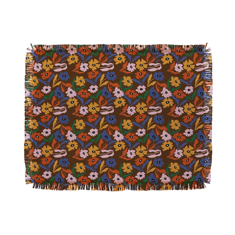 Miho Abstract floral pattern Throw Blanket