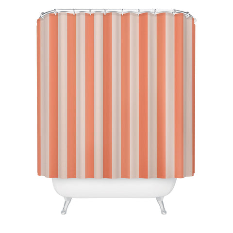 Miho baby orange stripe Shower Curtain