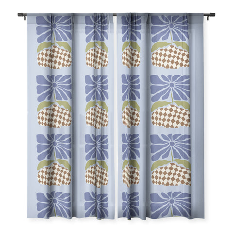 Miho Big blooming flowerpot Sheer Window Curtain