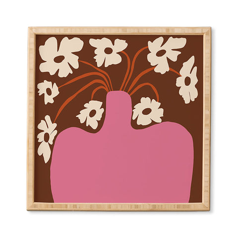Miho Big pot with flower Framed Wall Art