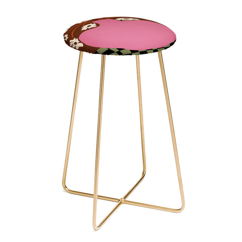 Miho Big pot with flower Counter Stool