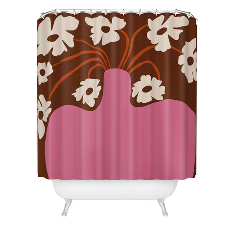 Miho Big pot with flower Shower Curtain