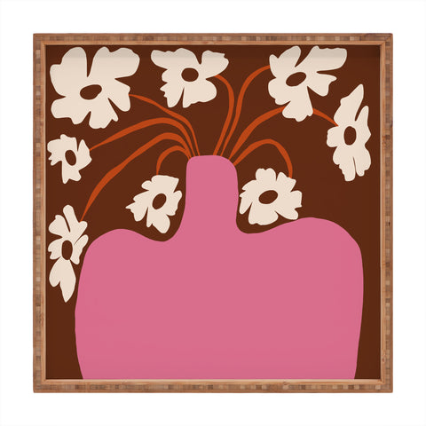 Miho Big pot with flower Square Tray