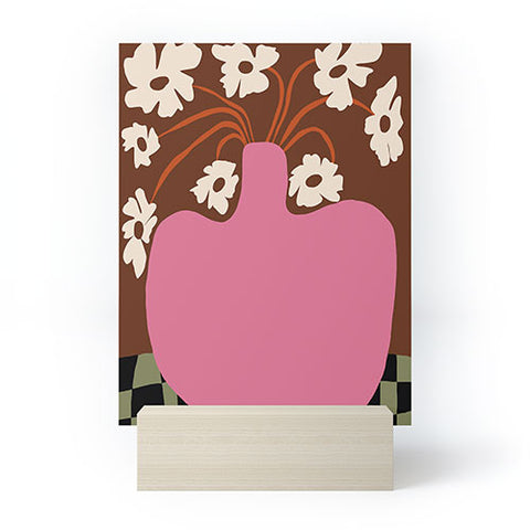 Miho Big pot with flower Mini Art Print