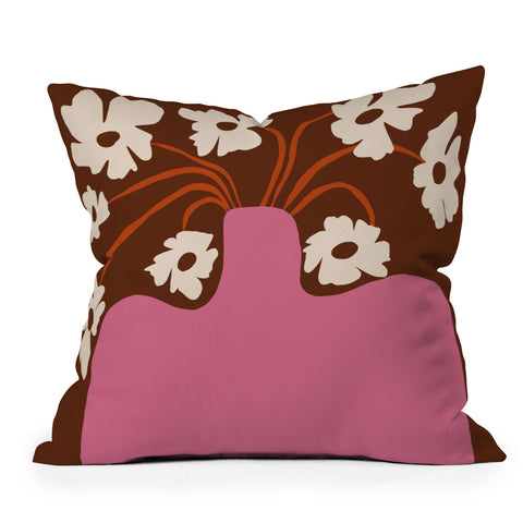 Miho Big pot with flower Outdoor Throw Pillow