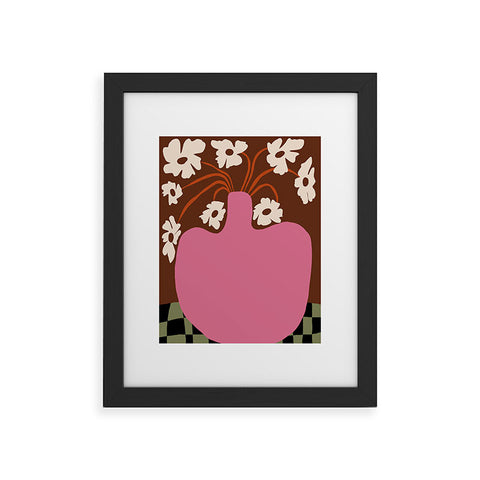 Miho Big pot with flower Framed Art Print