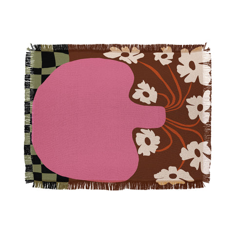 Miho Big pot with flower Throw Blanket