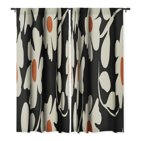 Miho Black and white floral I Blackout Non Repeat