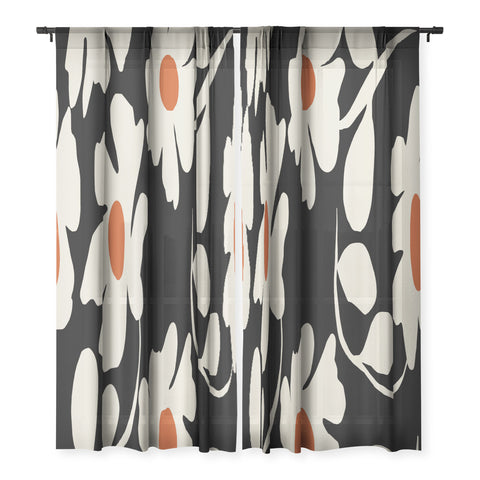 Miho Black and white floral I Sheer Non Repeat