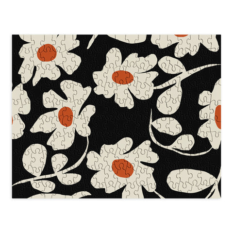 Miho Black and white floral I Puzzle