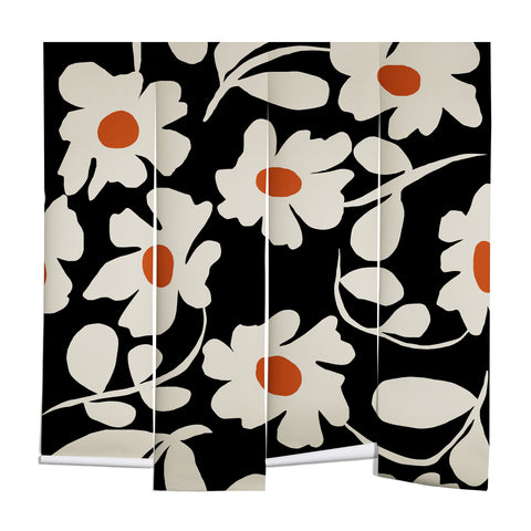 Miho Black and white floral I Wall Mural