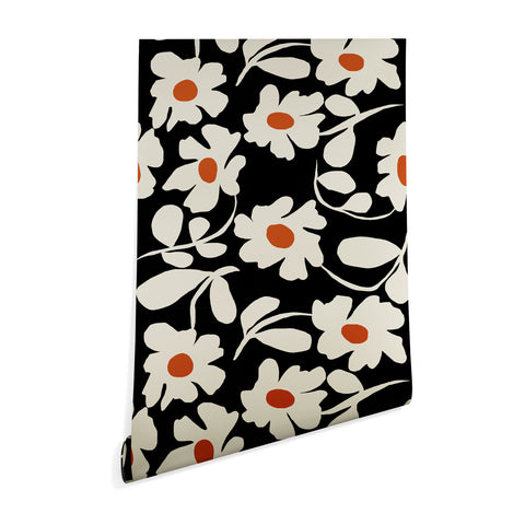 Miho Black and white floral I Wallpaper