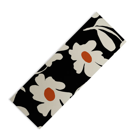 Miho Black and white floral I Yoga Mat