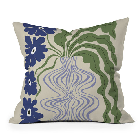 Miho Dropping leaf plant Outdoor Throw Pillow