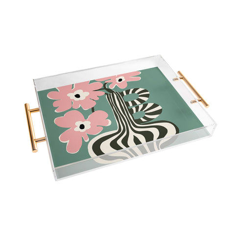Miho Floral strip Acrylic Tray