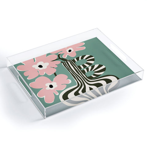 Miho Floral strip Acrylic Tray