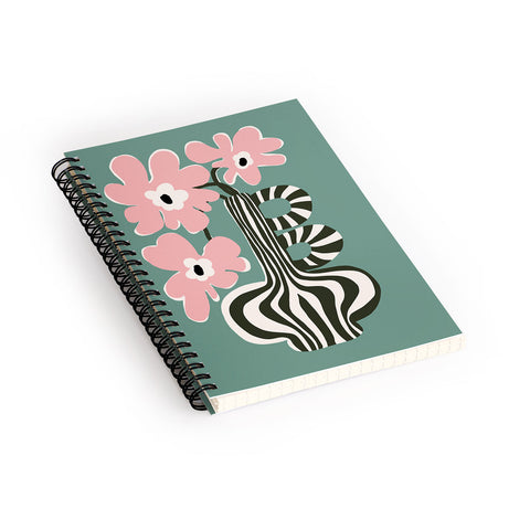 Miho Floral strip Spiral Notebook