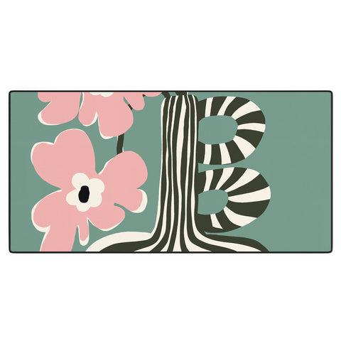 Miho Floral strip Desk Mat