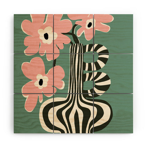 Miho Floral strip Wood Wall Mural