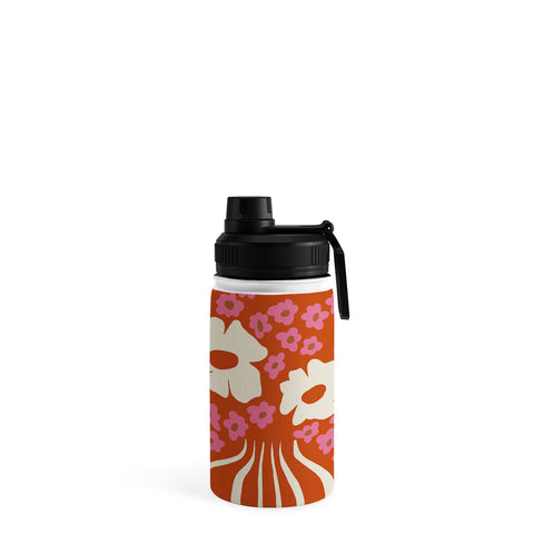 Miho flowerpot in orange and pink Water Bottle