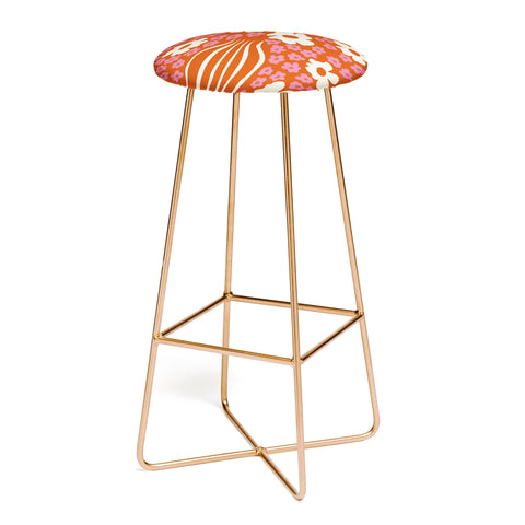 Miho flowerpot in orange and pink Bar Stool