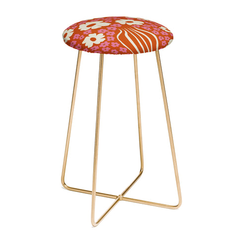 Miho flowerpot in orange and pink Counter Stool