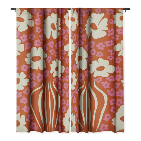 Miho flowerpot in orange and pink Blackout Non Repeat