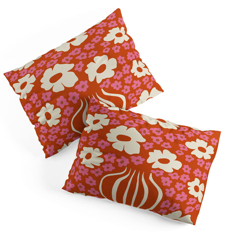 Miho flowerpot in orange and pink Pillow Shams