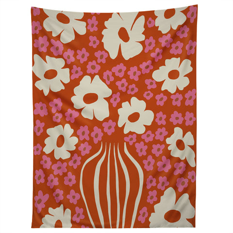 Miho flowerpot in orange and pink Tapestry