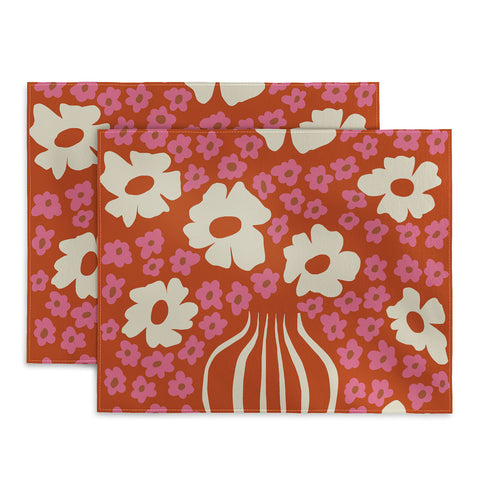 Miho flowerpot in orange and pink Placemat