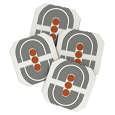 Miho midcentury arch Coaster Set