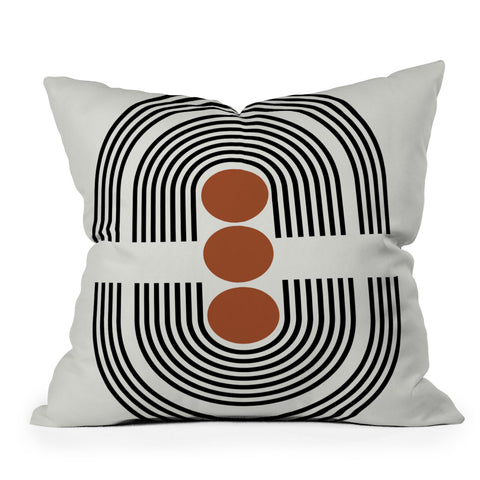 Miho midcentury arch Outdoor Throw Pillow