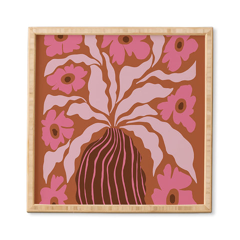 Miho Midcentury blooming pot Framed Wall Art