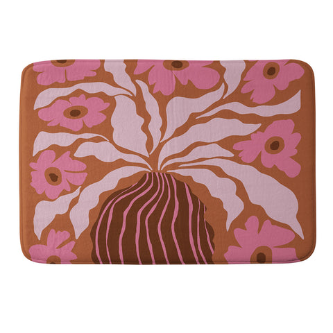 Miho Midcentury blooming pot Memory Foam Bath Mat