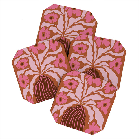 Miho Midcentury blooming pot Coaster Set