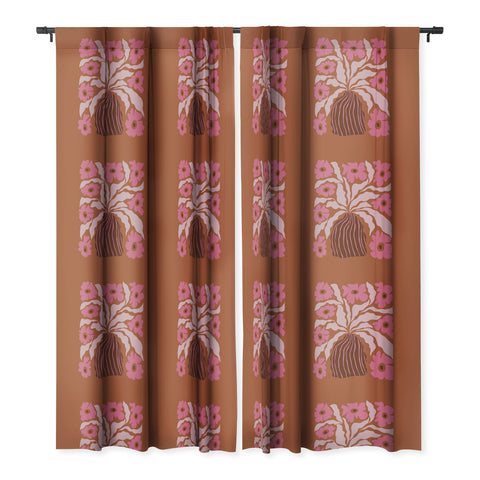 Miho Midcentury blooming pot Blackout Window Curtain