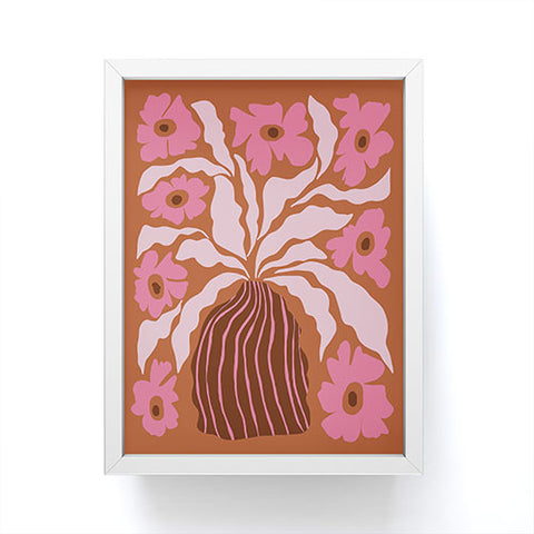 Miho Midcentury blooming pot Framed Mini Art Print