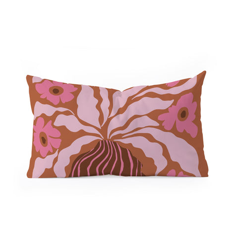 Miho Midcentury blooming pot Oblong Throw Pillow
