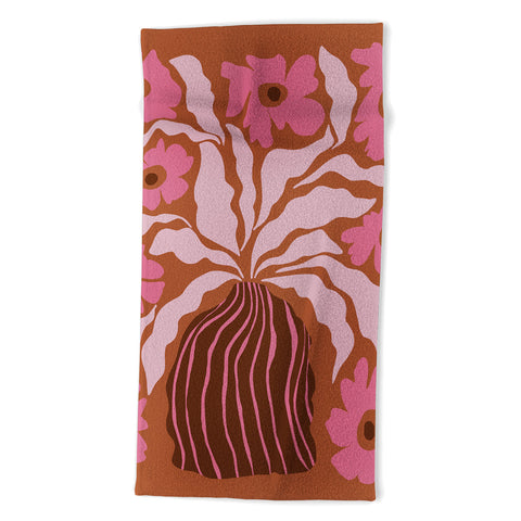 Miho Midcentury blooming pot Beach Towel