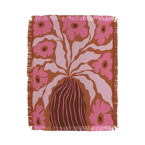 Miho Midcentury blooming pot Throw Blanket