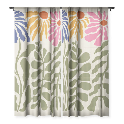 Miho MidCentury floral Sheer Non Repeat