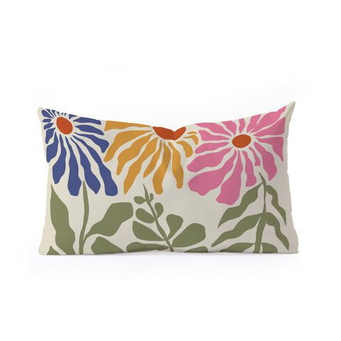 Miho MidCentury floral Oblong Throw Pillow