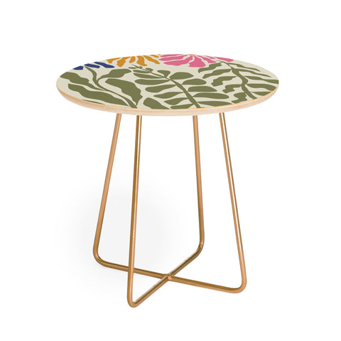Miho MidCentury floral Round Side Table
