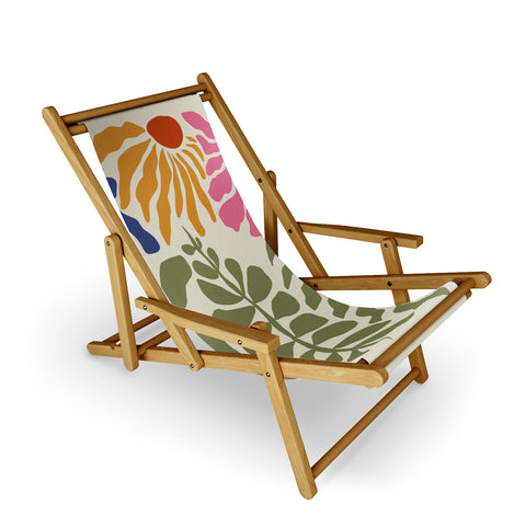 Miho MidCentury floral Sling Chair