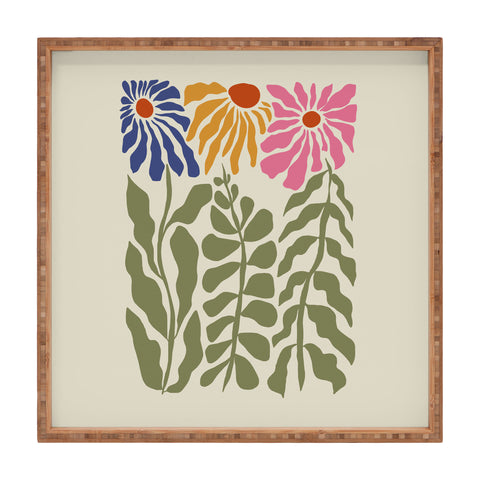 Miho MidCentury floral Square Tray